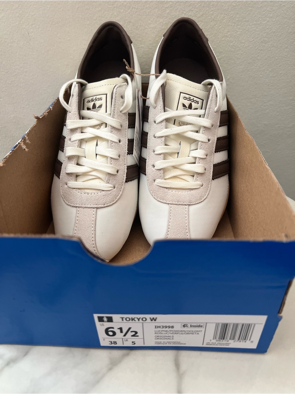 Adidas Tokyo W Women’s 6.5 Off White Brown Suede Gum Sole Sneakers NIB - Picture 11 of 13